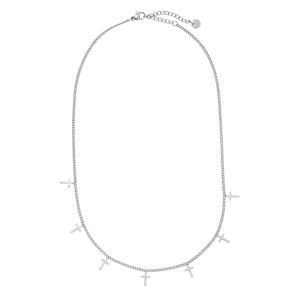 Pure Cross Halskette + Armband BUNDLE - SILBER