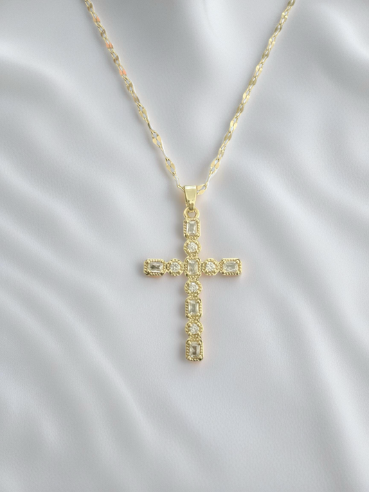 Faithful Cross - Zirkonia - 14K Vergolde