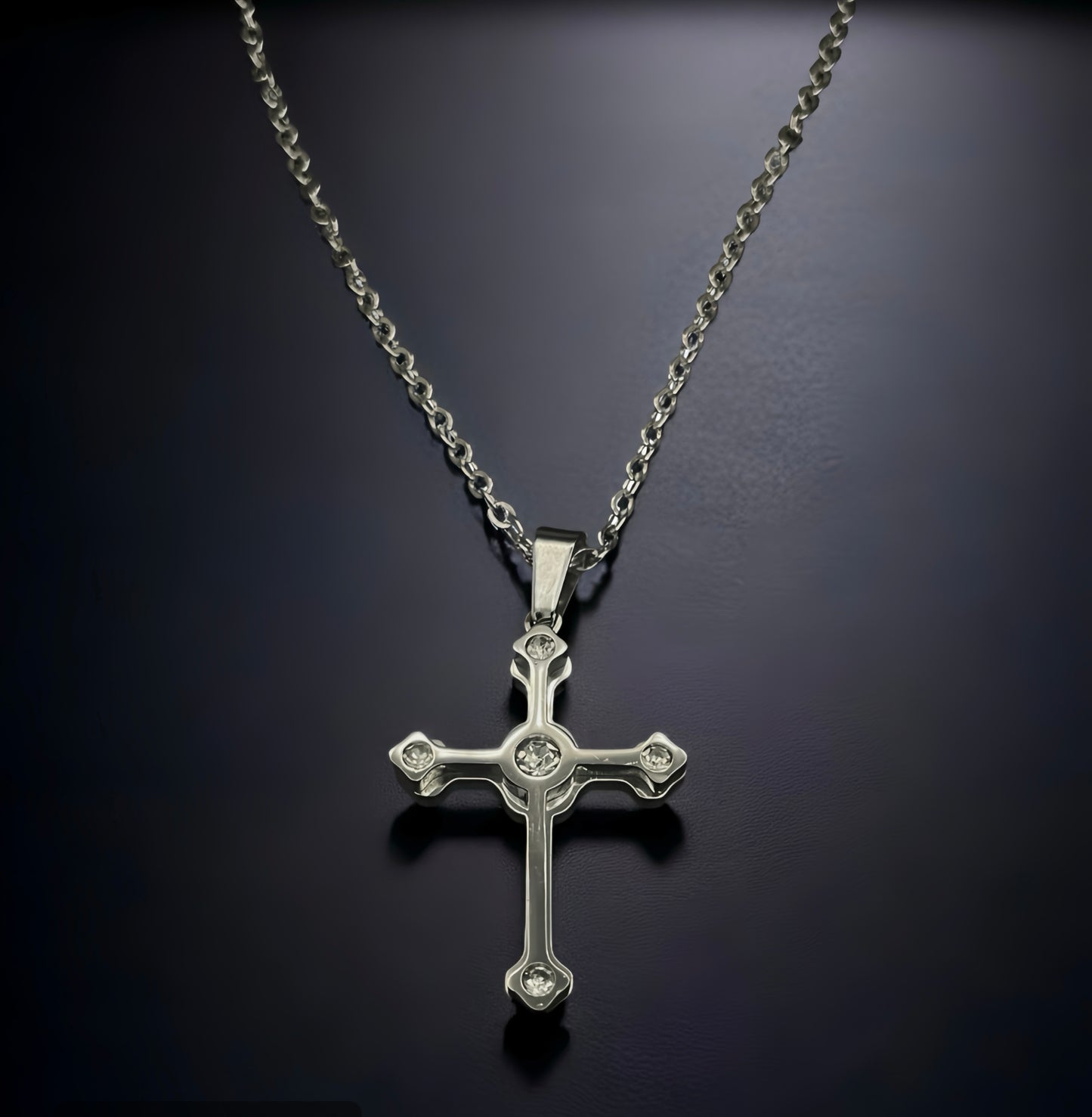 Glorious Cross Halskette mit Zirkonia - Silber