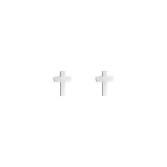 Kleine Kreuz Ohrstecker Silber