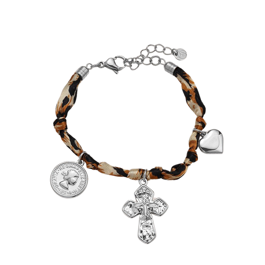 Herz Engel Armband Leopard Look - Silber