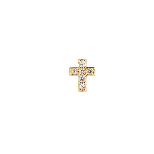 Simples Kreuz Piercing- 14K Goldplattierung