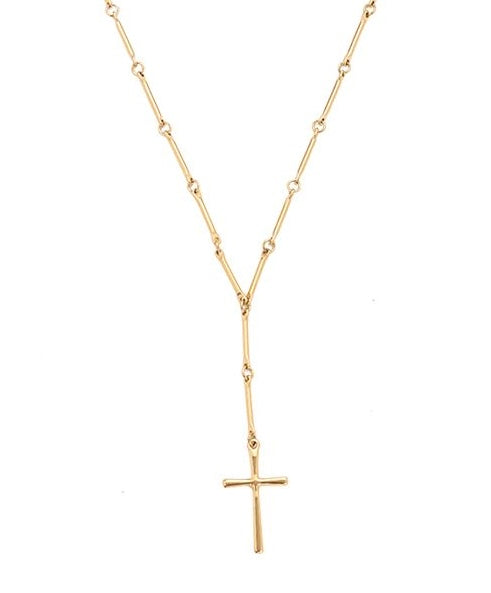 Kreuz im Bamboo Look - 14K Goldplattierung