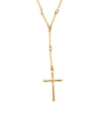 Kreuz im Bamboo Look - 14K Goldplattierung