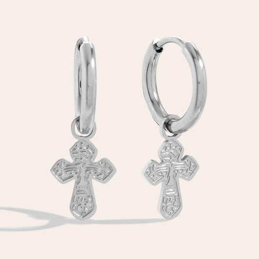 Süße Kreuz Ohrringe Silber