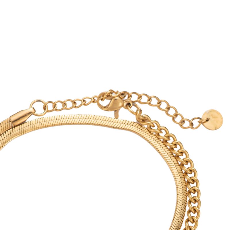 Kreuz Armband Double Layer look – 14K Goldplattierung