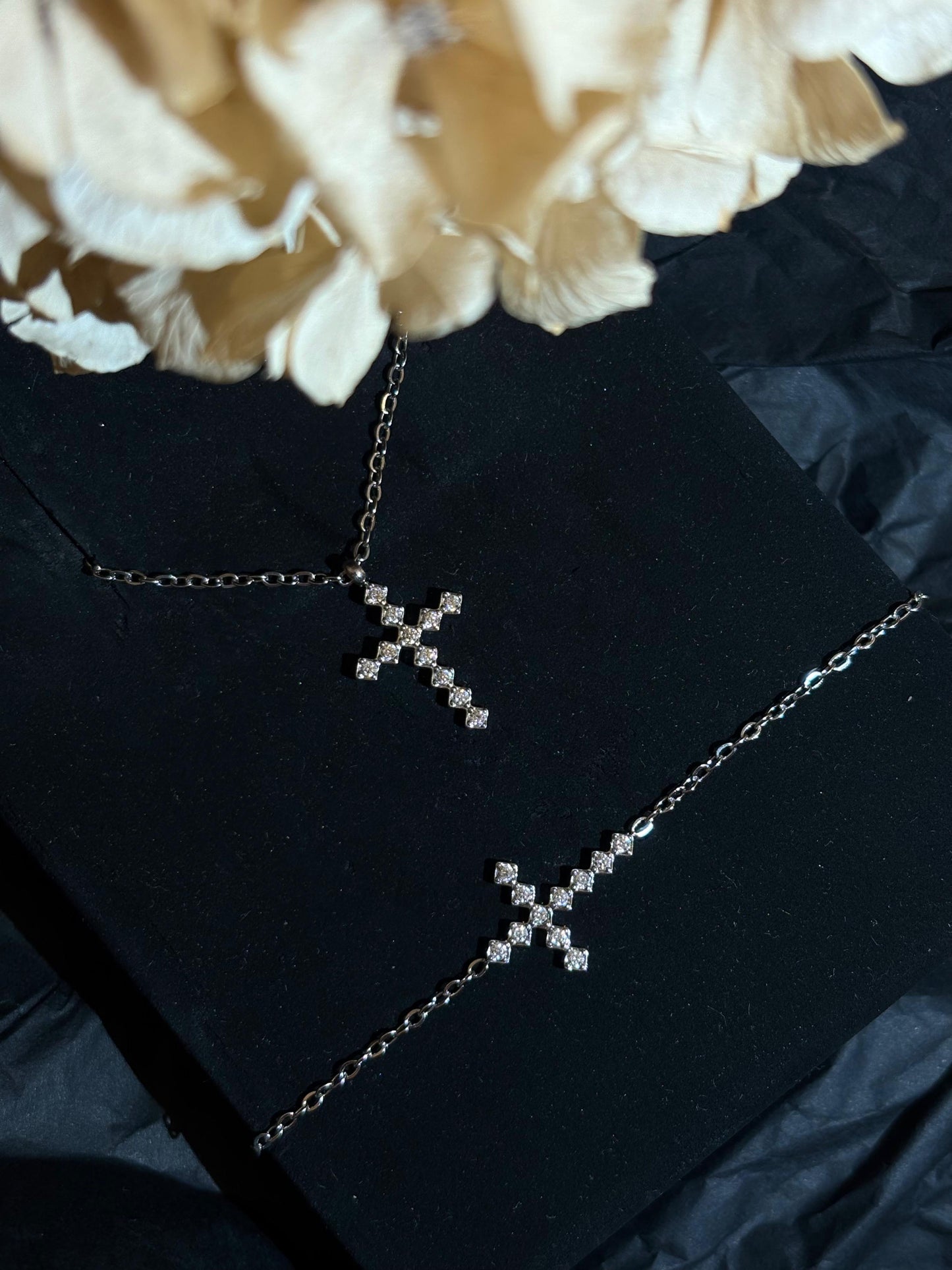 Crossing Halskette X Armband SET - 14K Goldplattierung