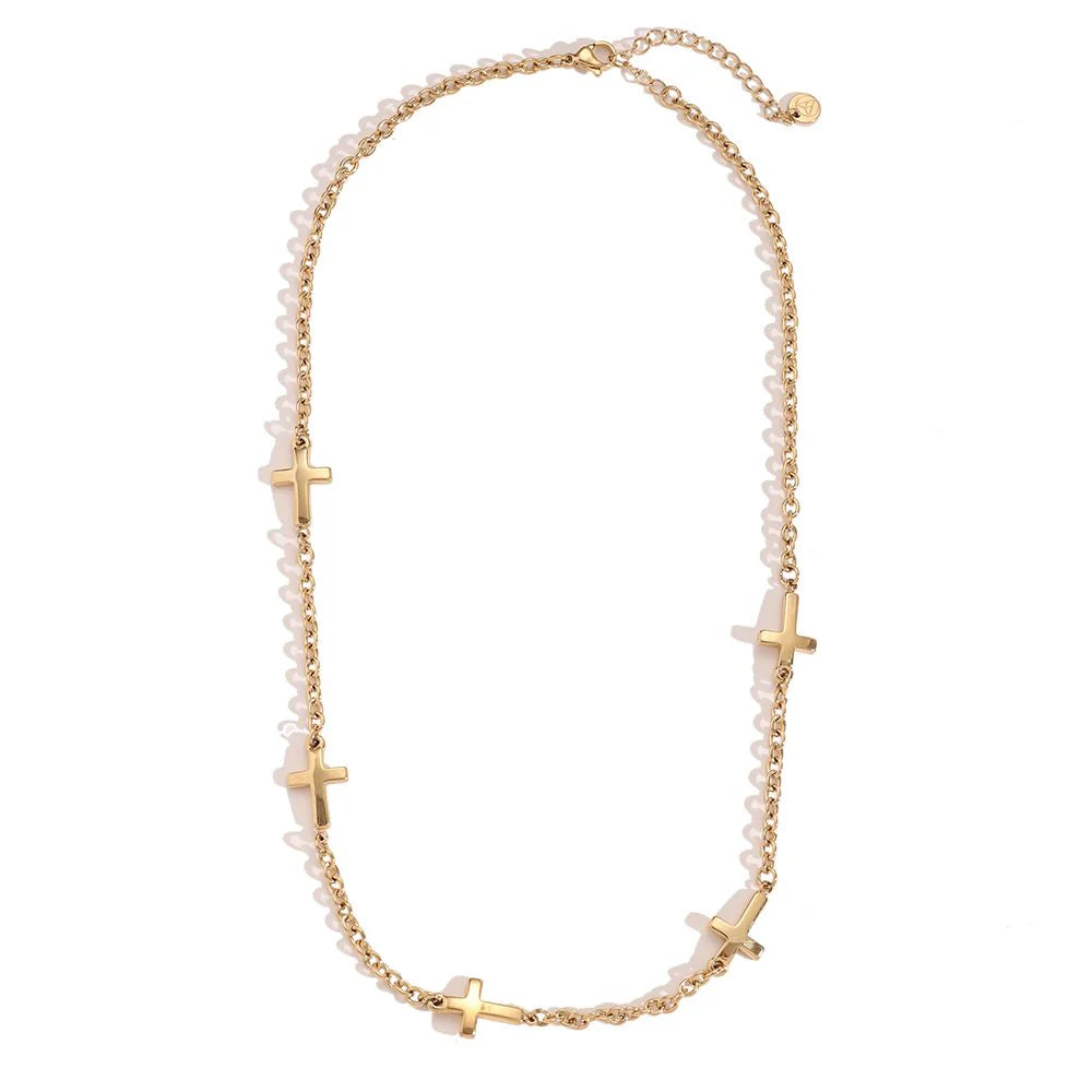 CROSS Halskette und Armband 14K Vergoldet - BUNDLE