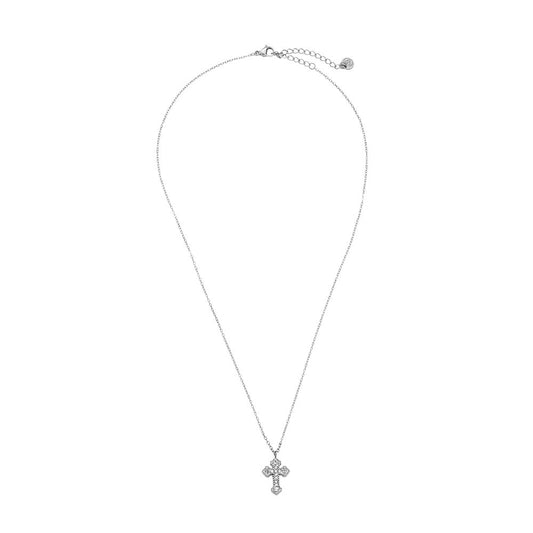 Minimalistisch Kette mit funkelndem Kreuzanhänger- Silber