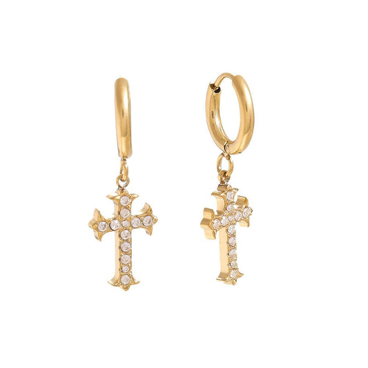 Crossing mit Steinen - 14K Goldplattierung