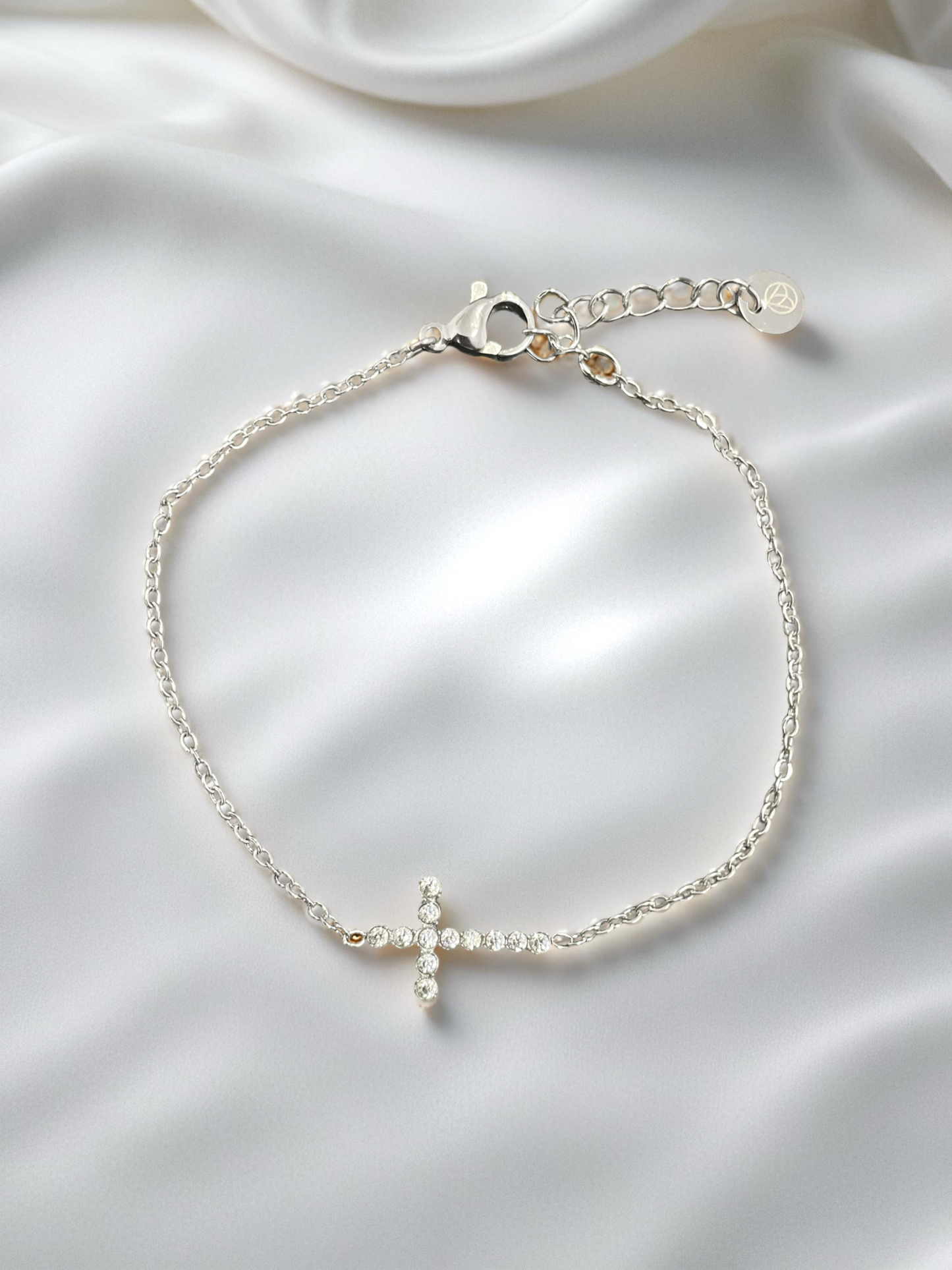 Zirkonia Kreuz Armband - Silber