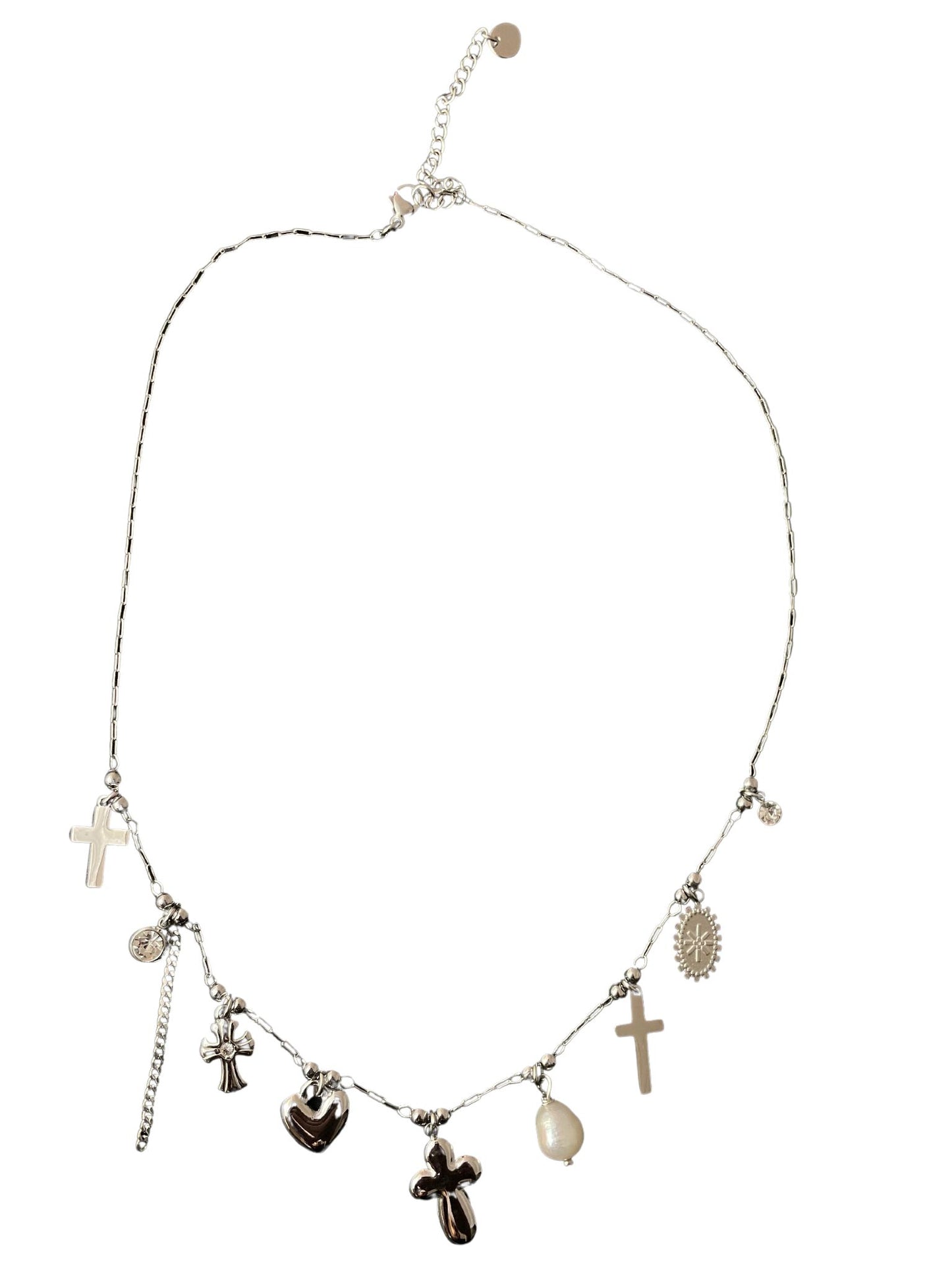 Faith & Love – Silberne Charm-Kette mit Symbolen - Silber