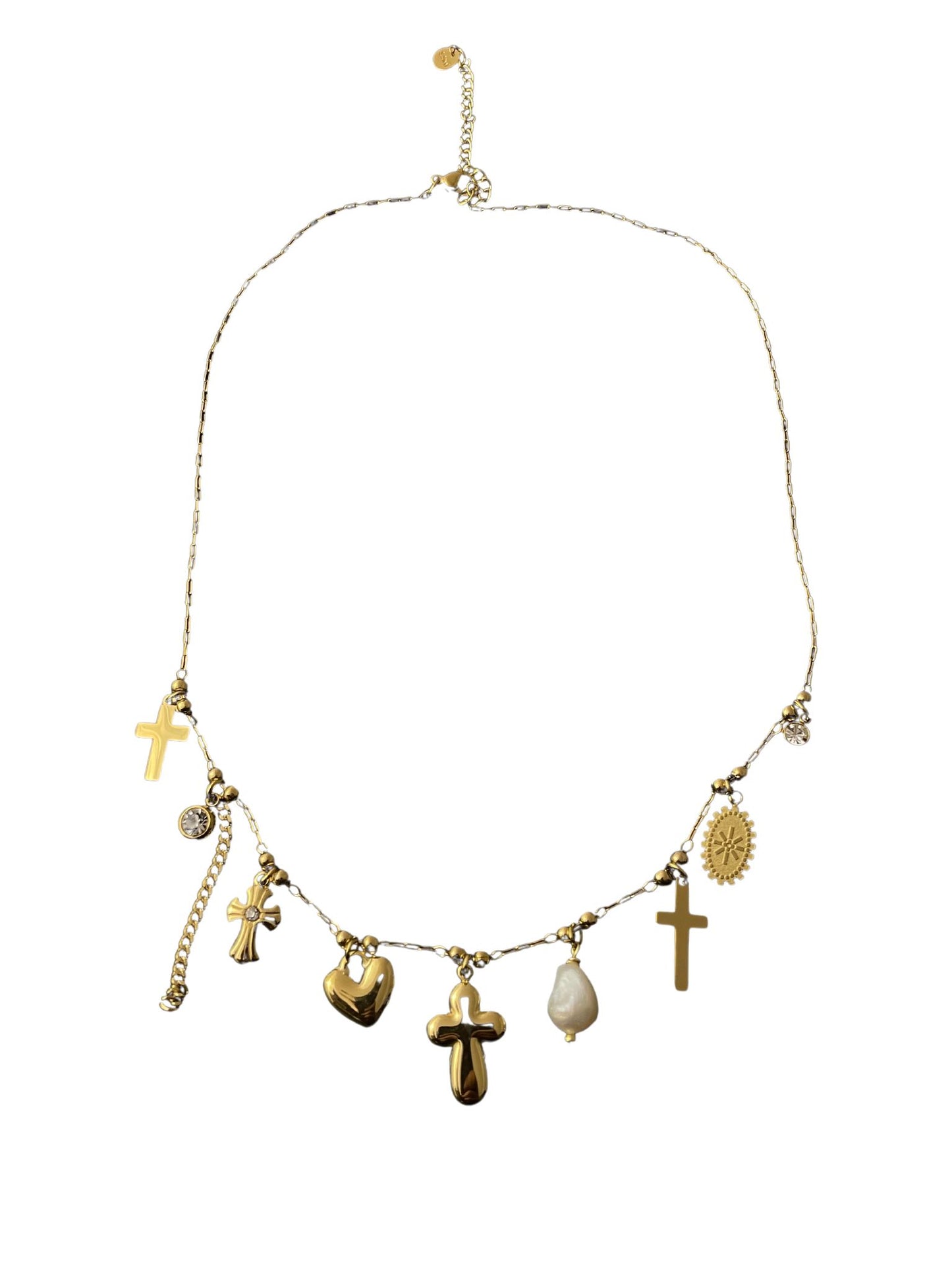 Faith & Love – Goldene Charm-Kette mit Symbolen - Gold
