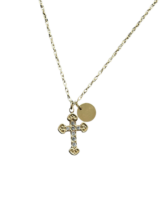 Glorious Cross Halskette  - 14K Vergoldet