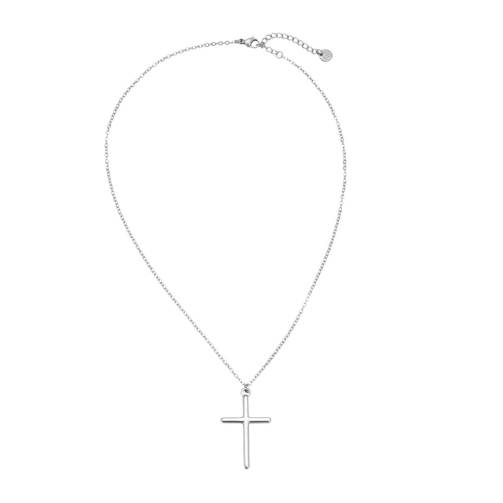 Alltags Kreuz Kette Silber - 316L Edelstahl