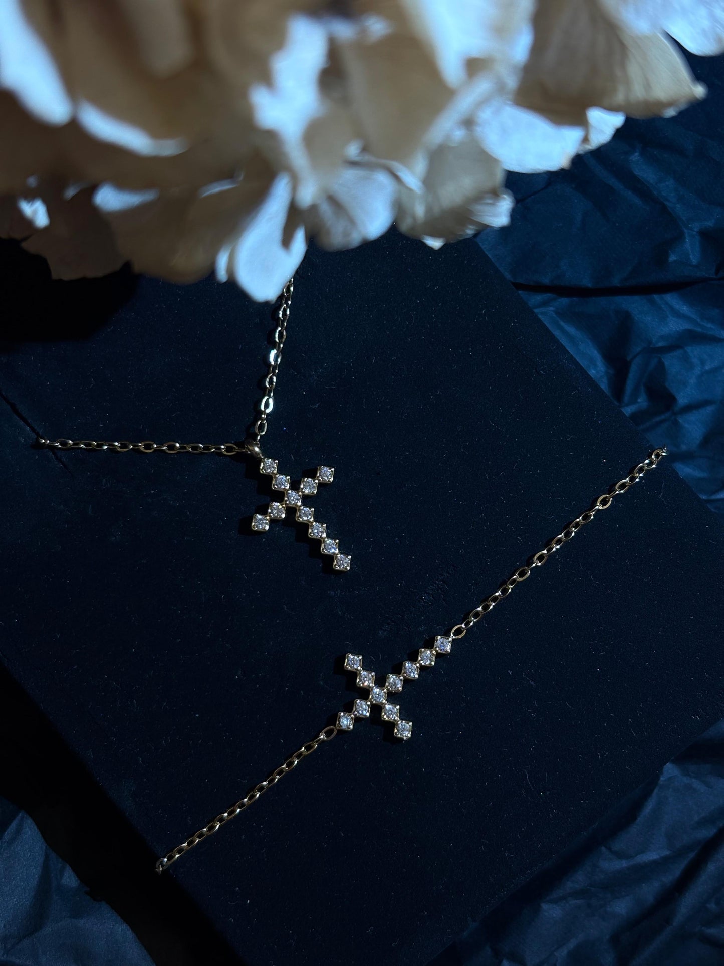 Crossing Halskette X Armband SET - 14K Goldplattierung