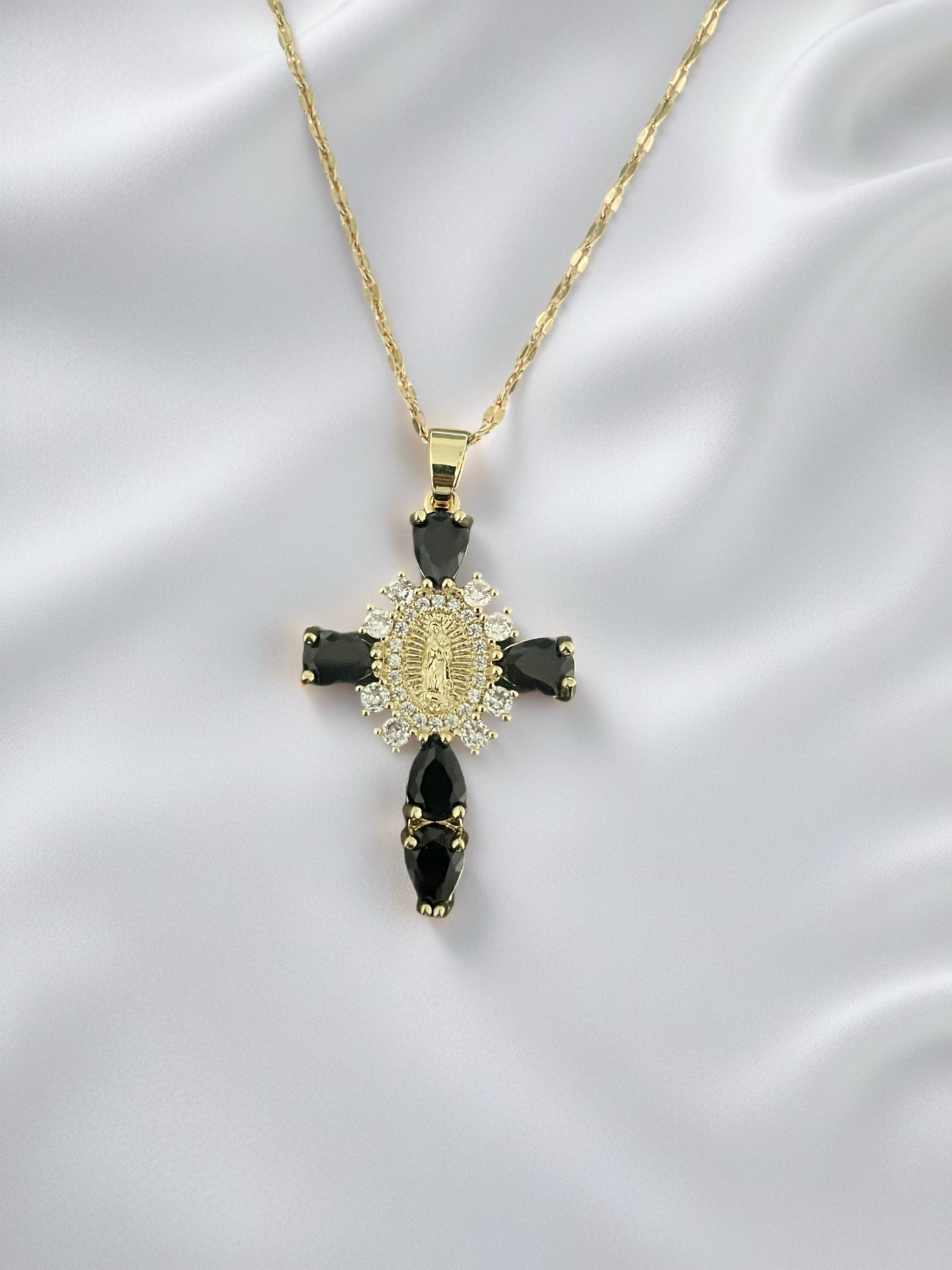 Faith & Beauty Schwarz - Zirkonia - 14K Vergoldet