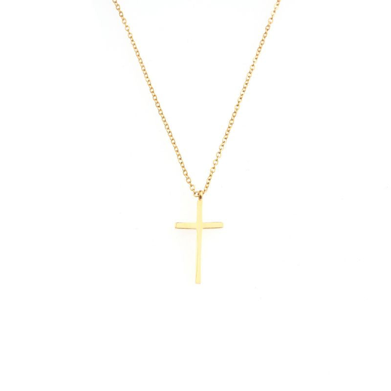 Alltags Kreuz Kette - 14K Goldplattierung