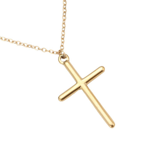 Alltags Kreuz Kette Groß- 14K Goldplattierung