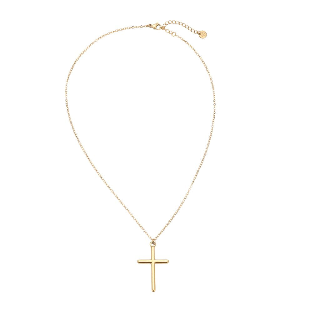 Alltags Kreuz Kette Groß- 14K Goldplattierung