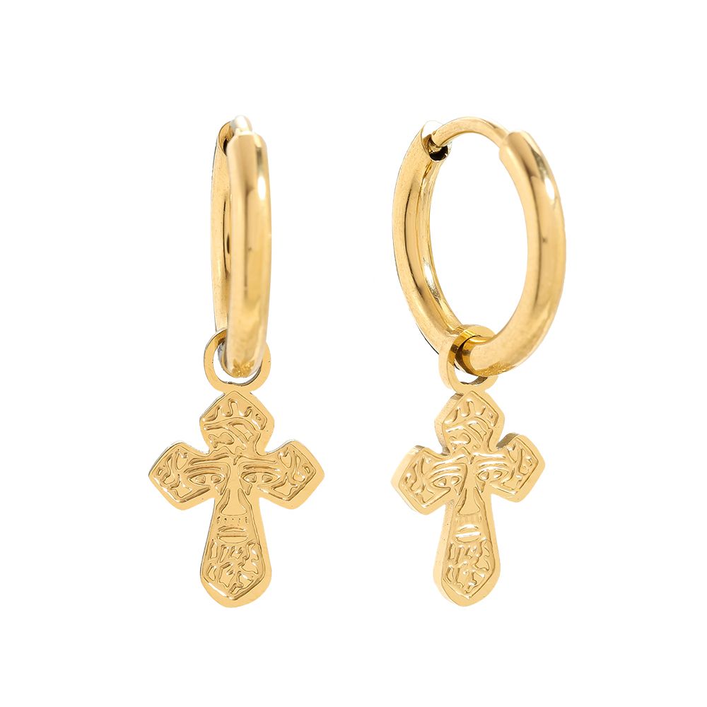 Süße Kreuz Ohrringe - 14K Goldplattierung