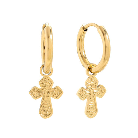 Süße Kreuz Ohrringe - 14K Goldplattierung