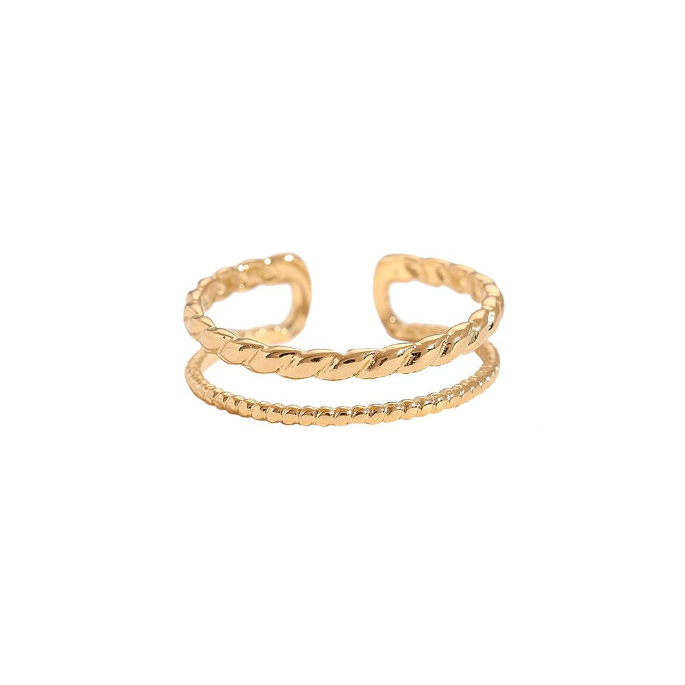 Doppel Layer Ring - 14K Goldplattierung