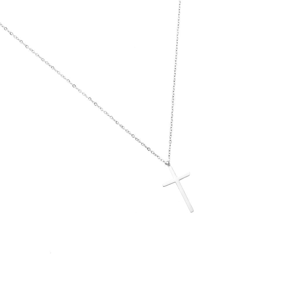 Alltags Kreuz Kette Mittel - Silber
