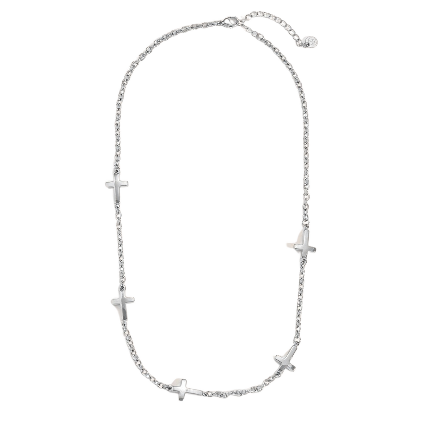 Ovale CROSS Halskette - SILBER