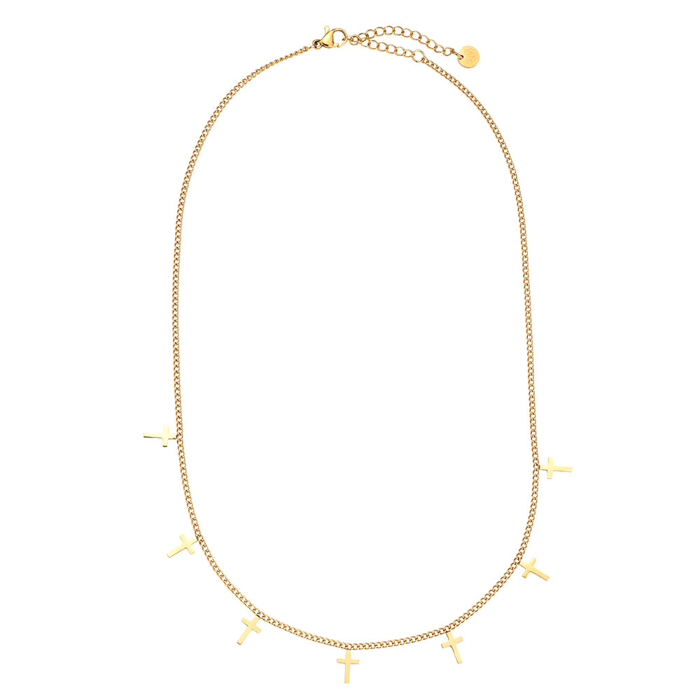Pure Cross Halskette - 14K Vergoldet