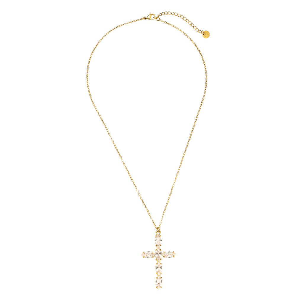 Statement Cross Halskette - 14K Vergoldet