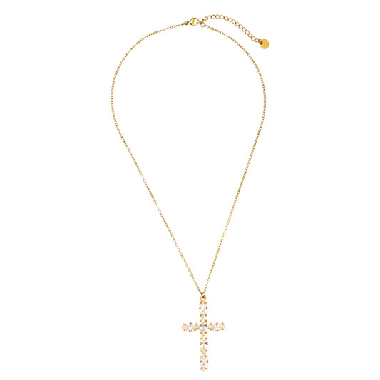 Statement Cross Halskette - 14K Vergoldet