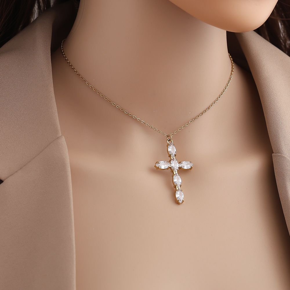 Statement Cross Halskette - 14K Vergoldet