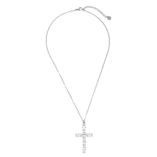 Statement Cross Halskette - Silber