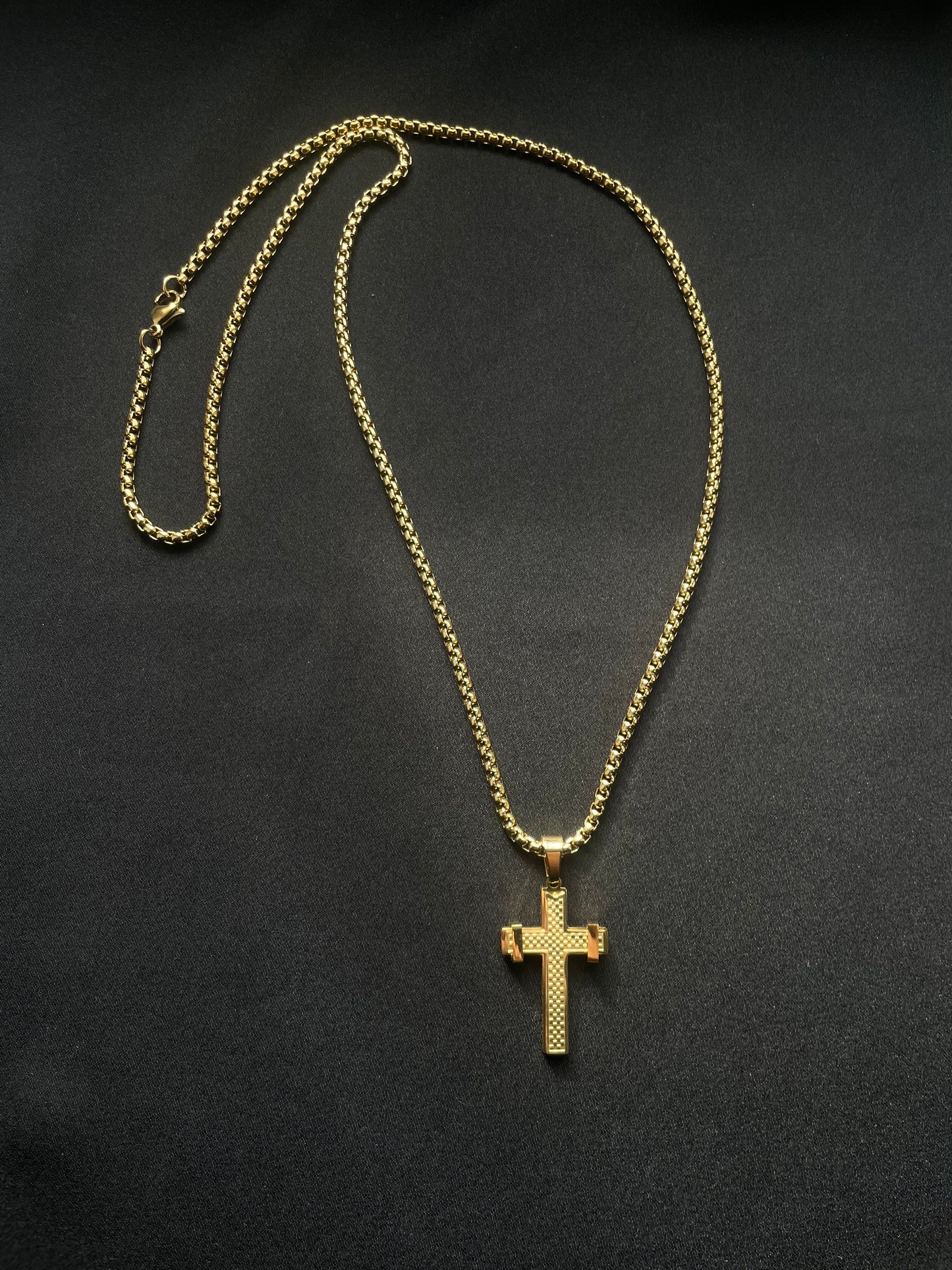 Saviour Kreuz Kette   – 14K Vergoldet Herren